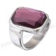 de moda anillos populares de acero inoxidable con piedra rosa