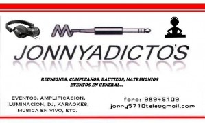 jonny Anuncios gratis para novios en Antofagasta |  JONNYADICTOS EVENTOS AMPLIFICACION E ILUMINACION, DJ, M&Uacute;SICA EN VIVO, ANIMACI&Oacute;N ETC. CON LA MEJOR CALIDAD.
