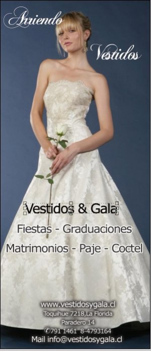 LINA Anuncios gratis para novios en Cerrillos |  ARRIENDO VESTIDOS DE FIESTA , VESTIDOS DE GALA .MATRIMONIOS PAJE FANTASIA MADRINAS