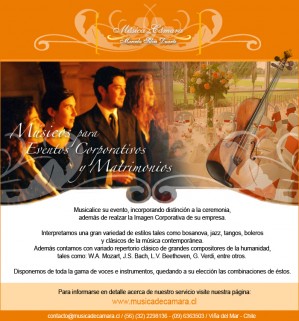 Horacio Silva Duarte Anuncios gratis para novios en Lo Barnechea |  M&uacute;sica cl&aacute;sica en vivo para matrimonios, Lo Barnechea, Todas las voces e instrumentos