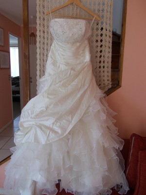 andrea  Anuncios gratis para novios en La Serena |  arriendo vestido de novia, hermoso tafetan y organza ideal para nosotras talla 42 en adelante