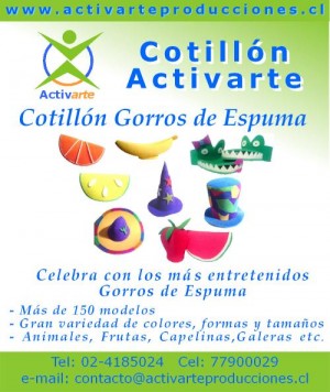 Activarte Producciones Anuncios gratis para novios en Las Condes |  Cotill&oacute;n Gorros Espuma http://www. activarteproducciones .cl, Galeras, Capelinas, Frutas, Animales, Cintillos, Rumberas etc
