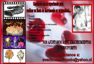  Anuncios gratis para novios en Santiago |  PRODUCCI&Oacute;N DE FIESTAS DE MATRIMONIO, SERIEDAD Y EXPERIENCIA A SU SERVICIO