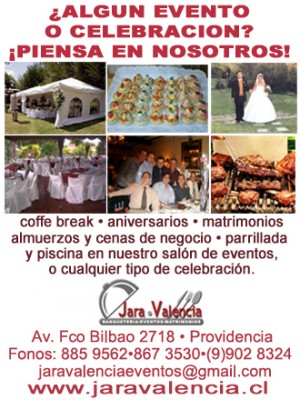 Jara Valencia Eventos Anuncios gratis para novios en Providencia |  BANQUETERIA, SE OFRECE SERVICIO DE BANQUETERIA