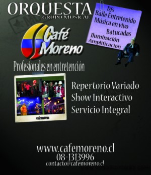 Orquesta Cafe Moreno Anuncios gratis para novios en Providencia |  Orquesta Matrimonios  Grupo Musical Cafe Moreno, Musica en vivo, envasada, animacion, bodas, fiesta, bailable, grupo musical