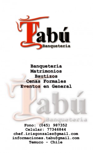 Irirs Gonzalez v. Novios y novias en Temuco |  Banqueteria Tabu, Catering and service