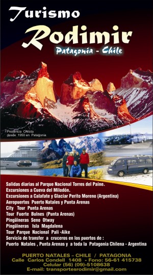 Rodolfo D&igrave;az Miranda Anuncios gratis para novios en Torres del Paine |  VACACIONES PARA NOVIOS EN TORRES DEL PAINE 61-415738 TRANSFER RODIMIR, CITY TOUR PINGUINERAS SENO OTWAY TORRES DEL PAINE PERITO MORENO