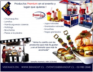 Brand Up Anuncios gratis para novios en Las Condes |  Carros de comida. , Carros de mini hotdogs, churrascos, pizzas a la piedra, hamburguesas casera