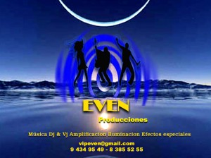 EVEN PRODUCCIONES Anuncios gratis para novios en Huechuraba |  PROMOCION, DISCO PEQUES, ANIMACION, DJ, AUDIO, LUCES, EVENTOS, AMPLIFICACION, ILUMINACION, MUSICA ENVASADA, ANIMACION, EVENTOS